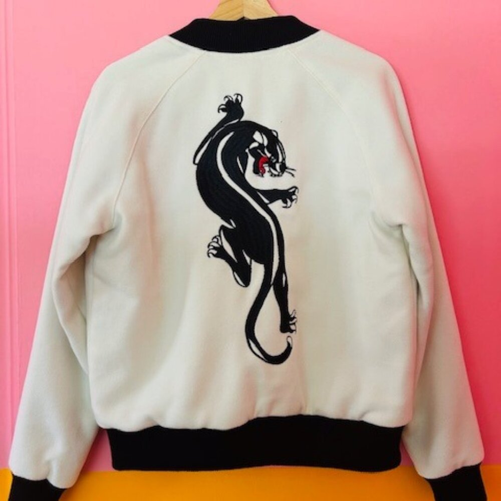 Straight To Hell - Run Amok - Cream Jacket with Panther Embroidery - Unisex S